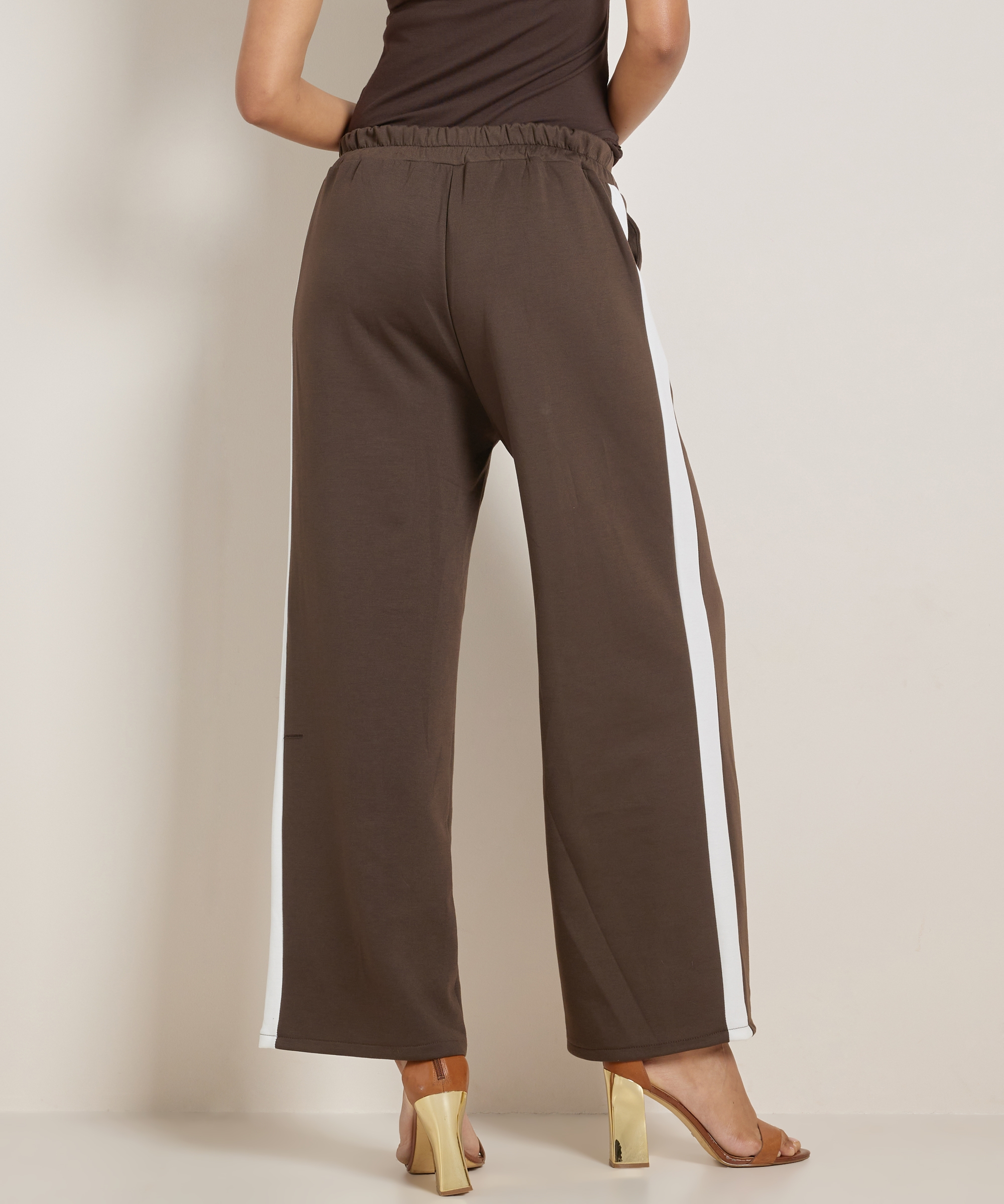 wide fit broek met streep