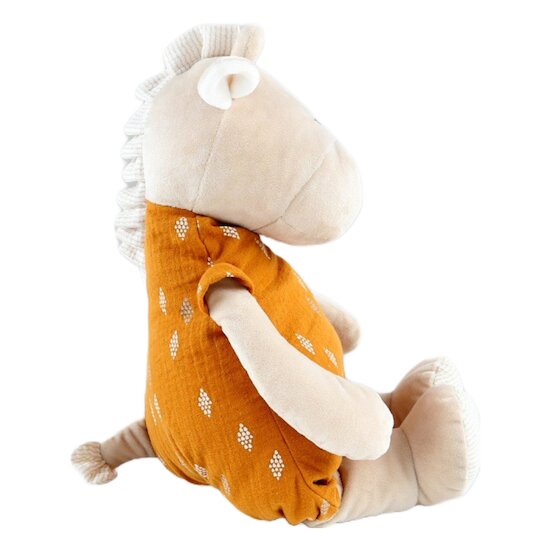 Tiga, Stegi & Ops Peluche medium Tiga en Veloudoux et Mousseline de coton BIO    Beige/ocre        de               Noukies