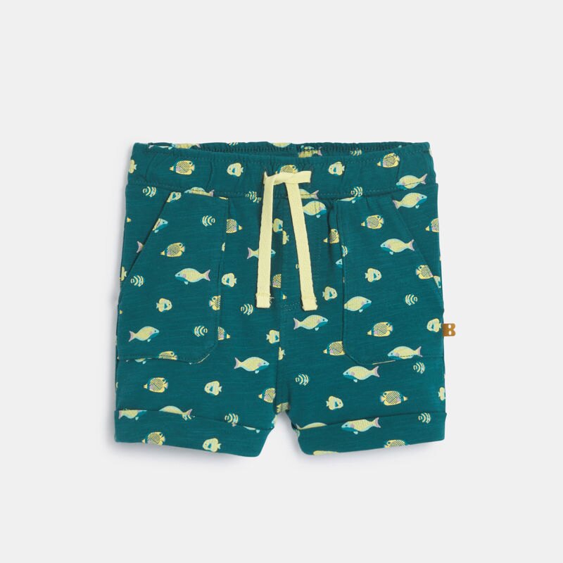 Short en jersey texturé bleu bébé garçon Bleu