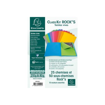 Exacompta Nature Future - 25 Chemises + 50 sous-Chemises - 210 + 80 gr - couleurs assorties