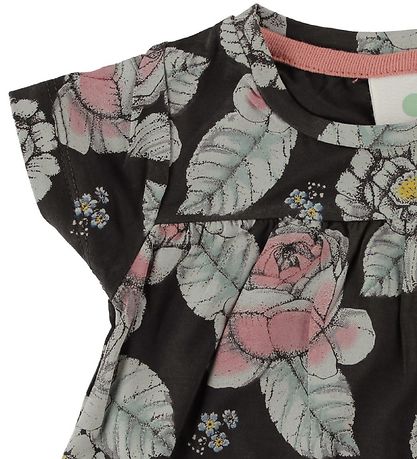 En Fant T-Shirt - Schwarz m. Blumen