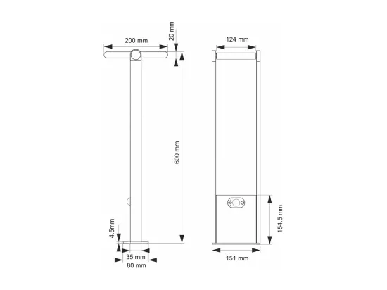 POPA Spot à énergie solaire noir 60 cm 4000K Luminaire de jardin Beneito Faure