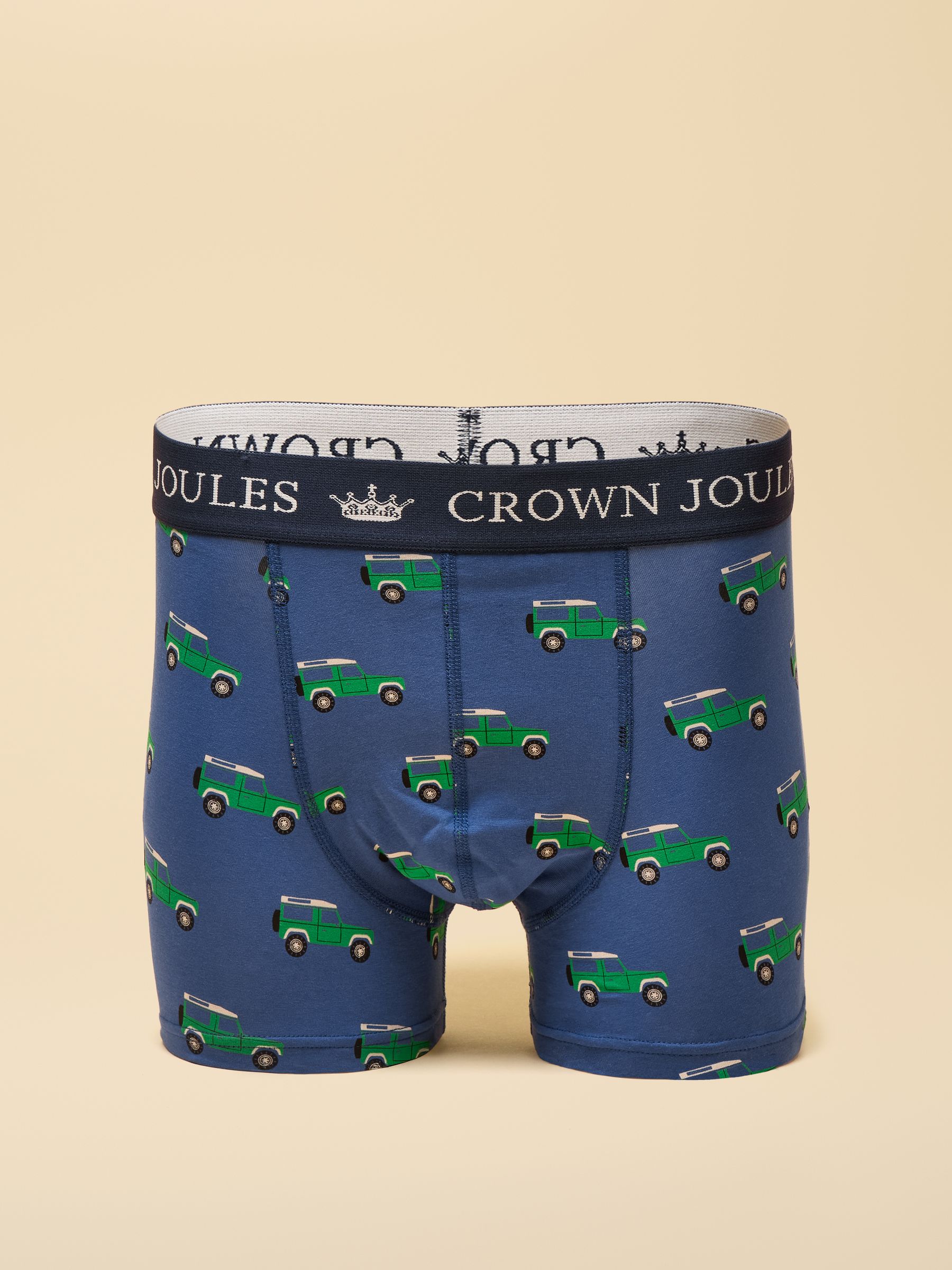 Blauw en groen - Joules Crown Joules Cotton Jersey Boxer Shorts - Verpakking van 2