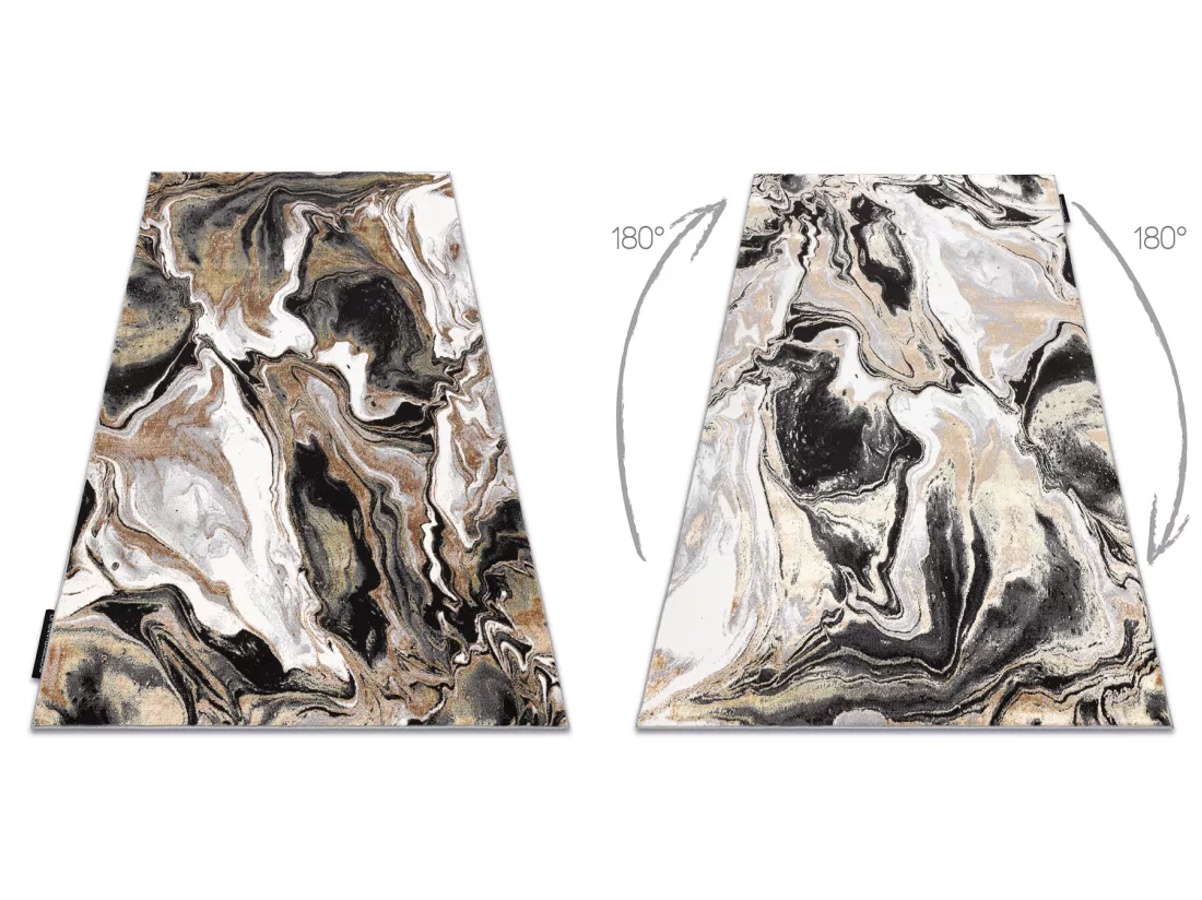 Tapis DE LUXE moderne 622 Abstraction - Structural crème / or 140x190 cm
