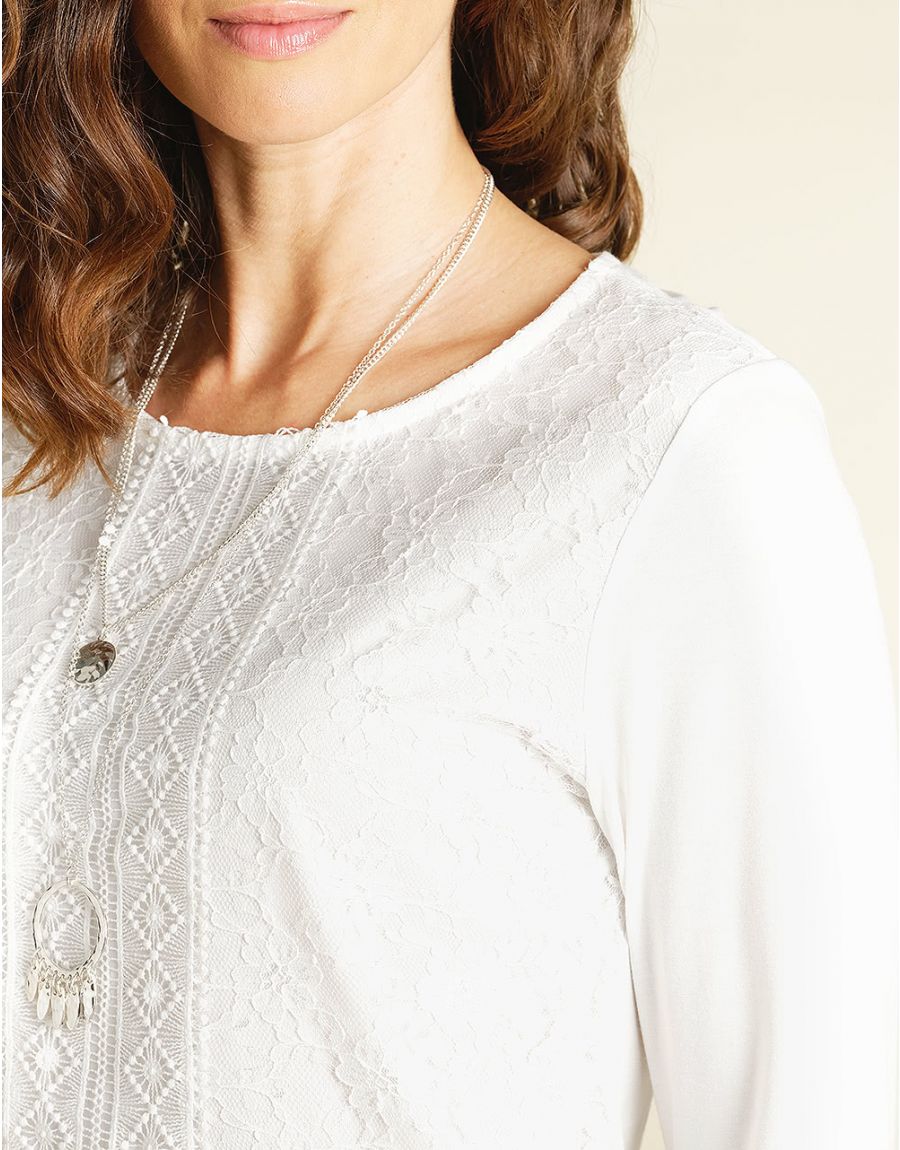 Top blanc en dentelle