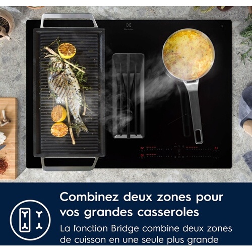Plaque de cuisson avec hotte intégrée Electrolux KCC73443CZ SAPHIRMATT