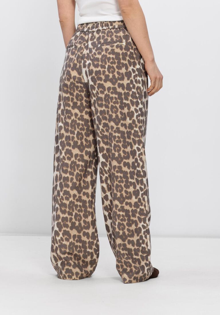 bruine alix the label joggingbroek ladies woven animal pants