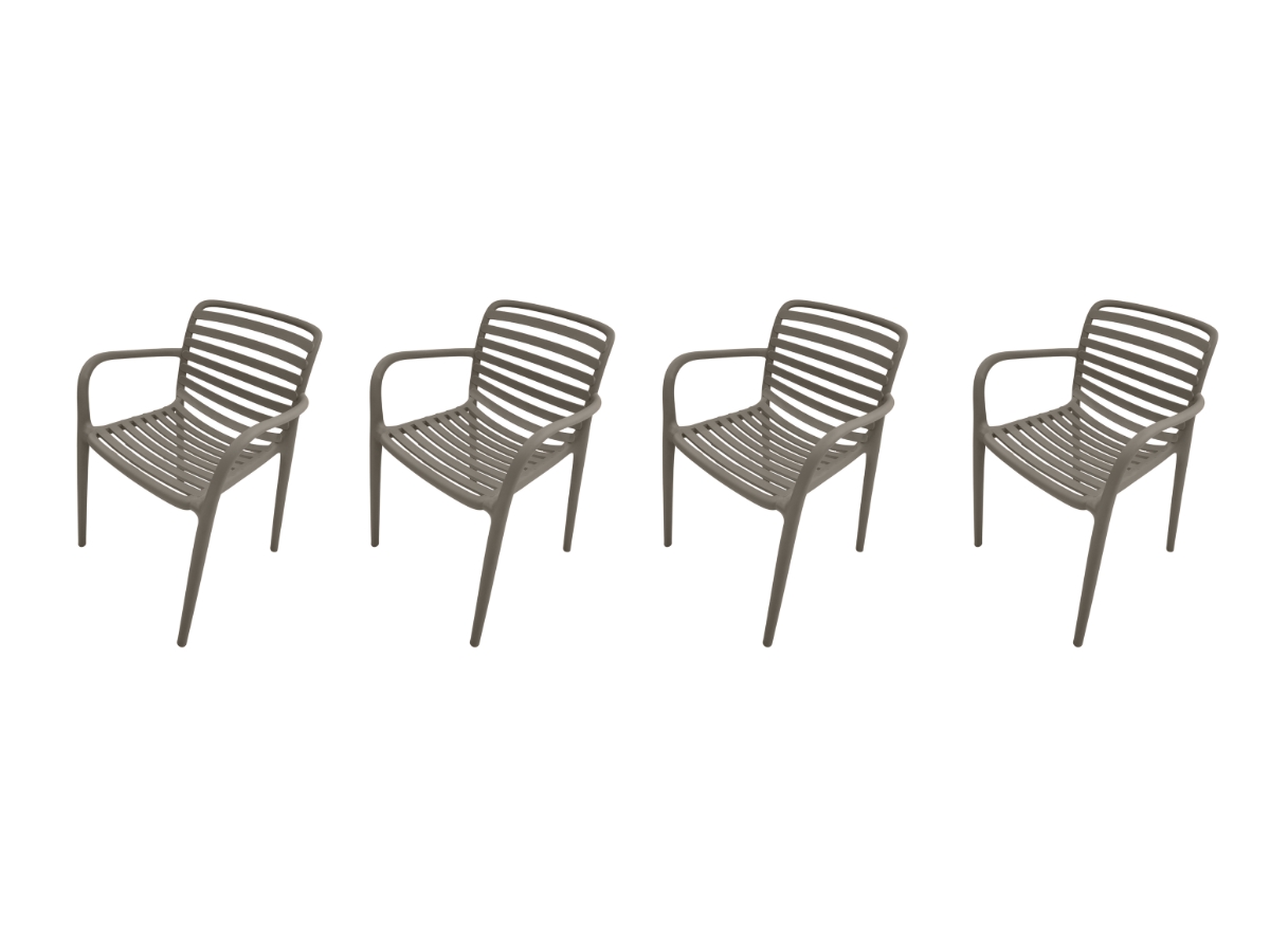 Garden Impressions Nantes Taupe tuinstoel - Set van 4