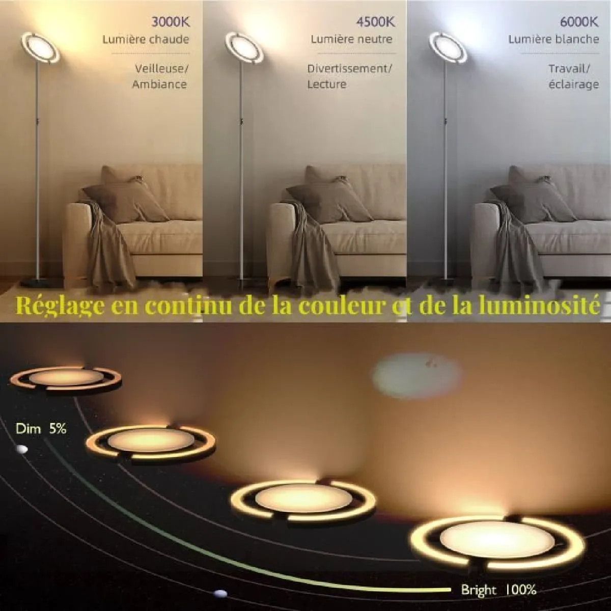 Fimei Lampadaire lumineux réglable