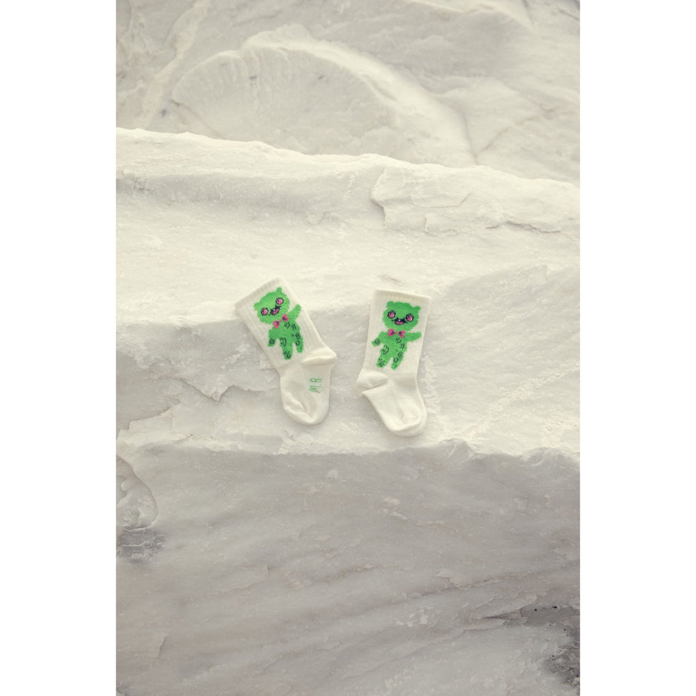 Køb Mini Rodini Off-white Alien 2-Pak Strømper