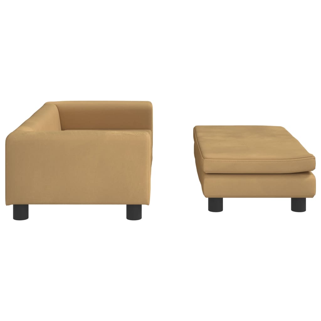 Cama para cães vidaXL com extensão, veludo marrom, 100x50x30 cm