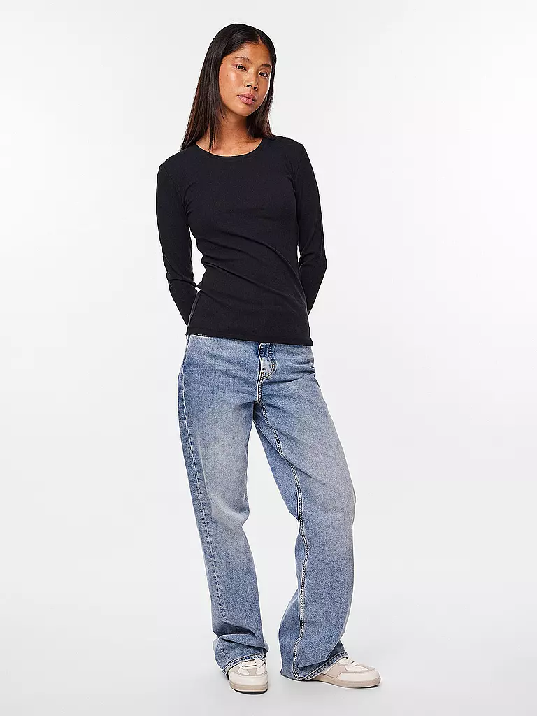 PIECES Langarmshirt PCRUKA schwarz