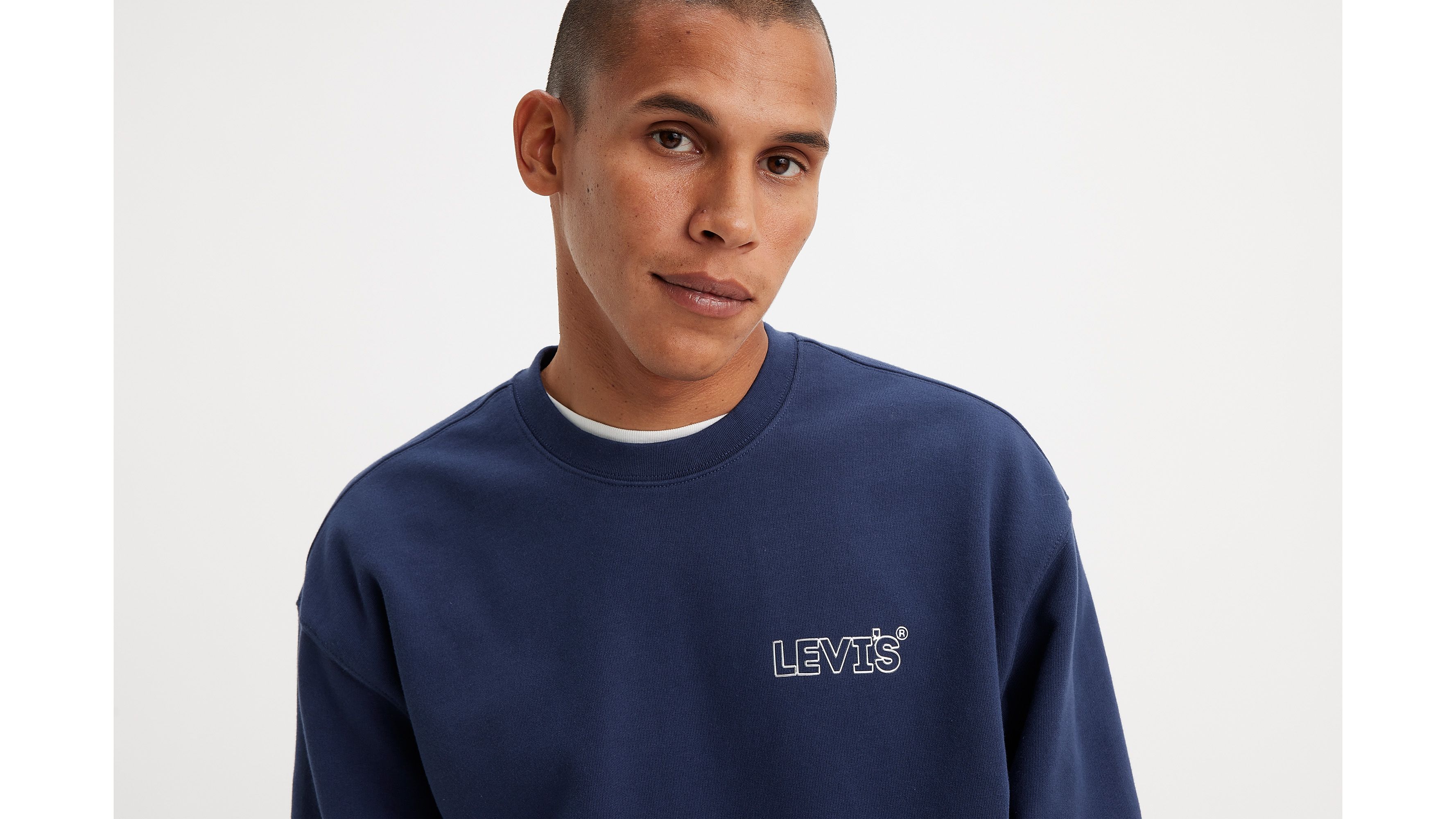 Sweat-shirt graphique à col rond et coupe décontractée - Chrome Headline Crew Naval Academy - Bleu