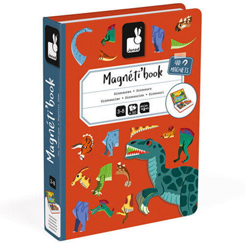 Janod magneetboek dinosaurus - 40st
