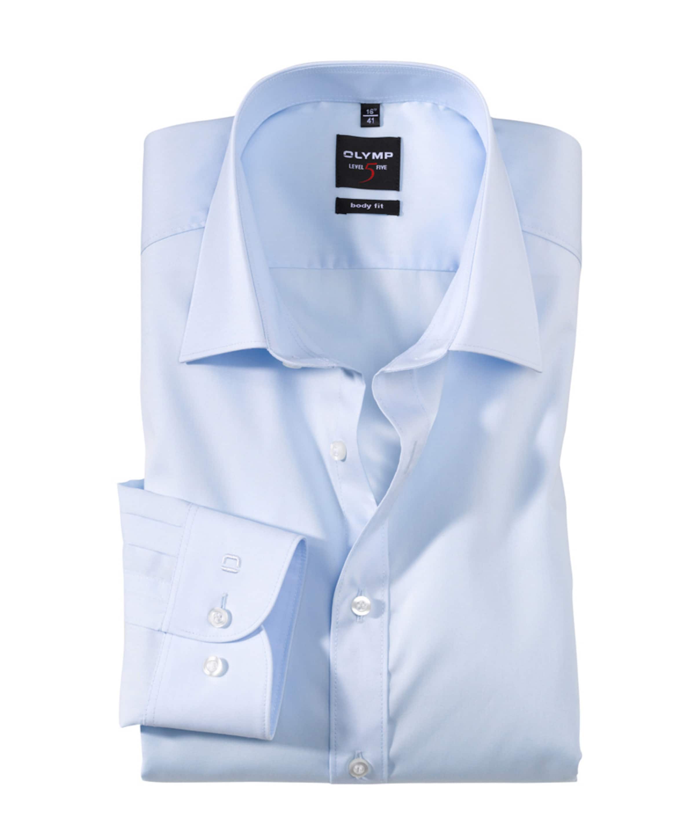 Olymp Level 5 Heren overhemd extra lange mouw blauw