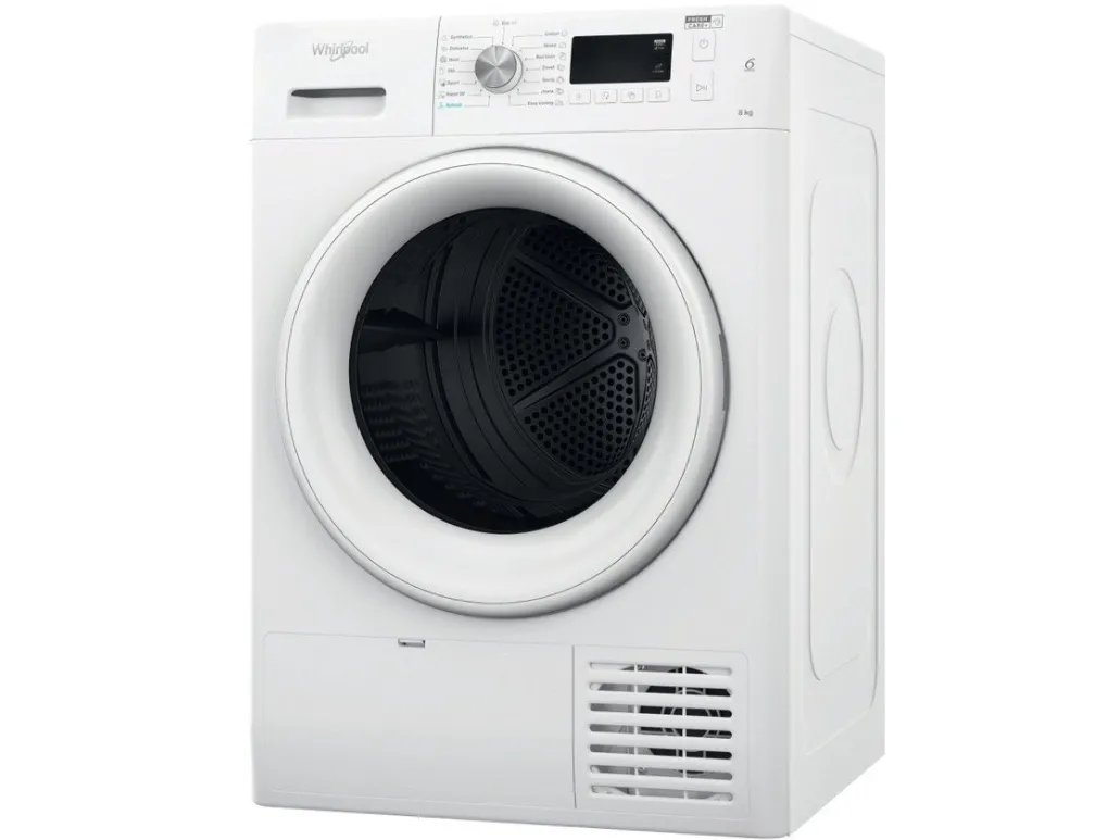 Whirlpool FFT M11 82 EE R, Fritstående, Front-læsning, Kondensering, Hvid, Knapper, Dreje, Højre