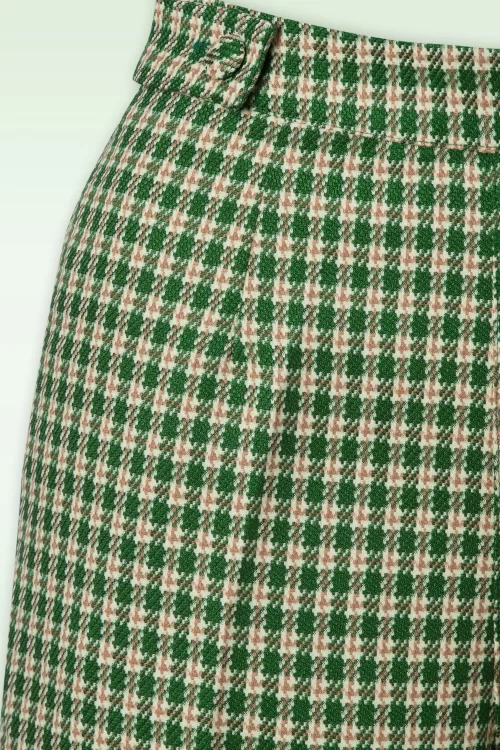 Banned Retro Ruby Check pantalon in groen