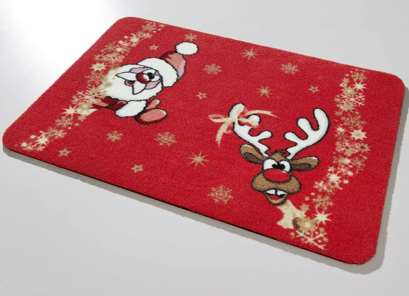 Weihnachtliche Fußmatte mit Latex-Rückseite