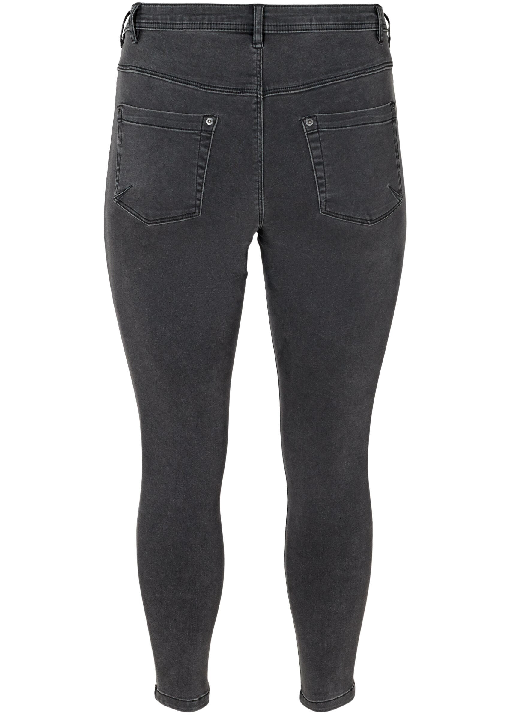 Cropped Amy jeans med lynlås