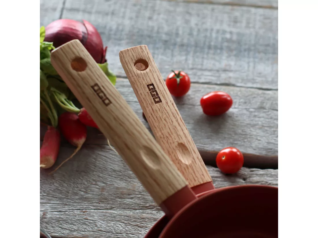 Ogo Living - Casserole Ector 20cm En Aluminium Paprika Avec Manche En Bois