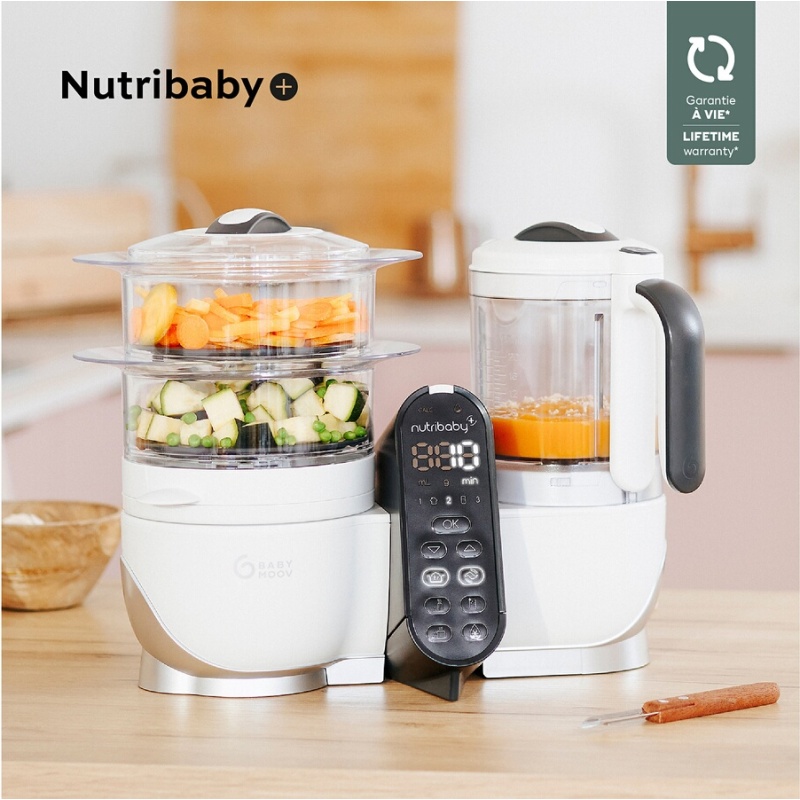 Robot préparation bébé Babymoov Bundle Nutribaby Plus White + 1 inox container ISY