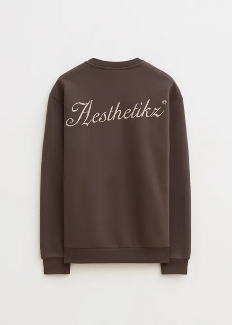 Sweater met merk print bruin (BRN.CL)