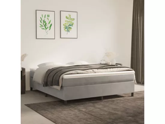 Sommier à lattes de lit Gris clair 180x200 cm Velours