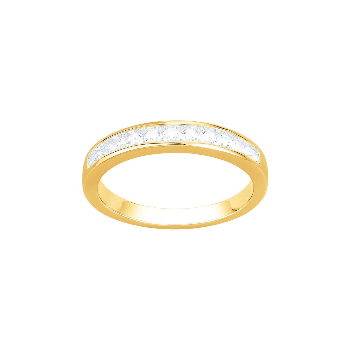 Alliance en Plaqué Or avec oxyde de zirconium blanc