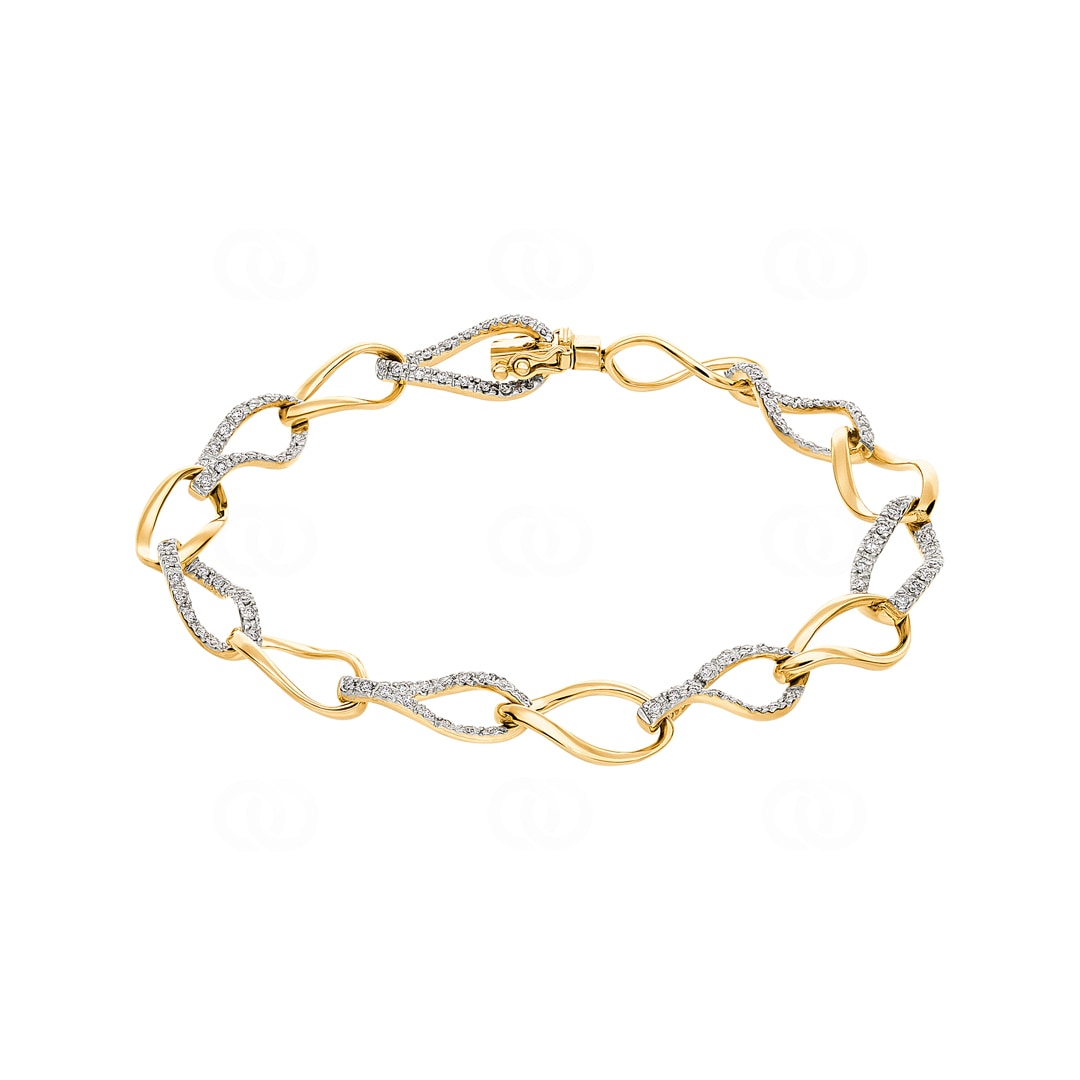 0.74 Karat Diamantarmband 750/18 K Gelbgold