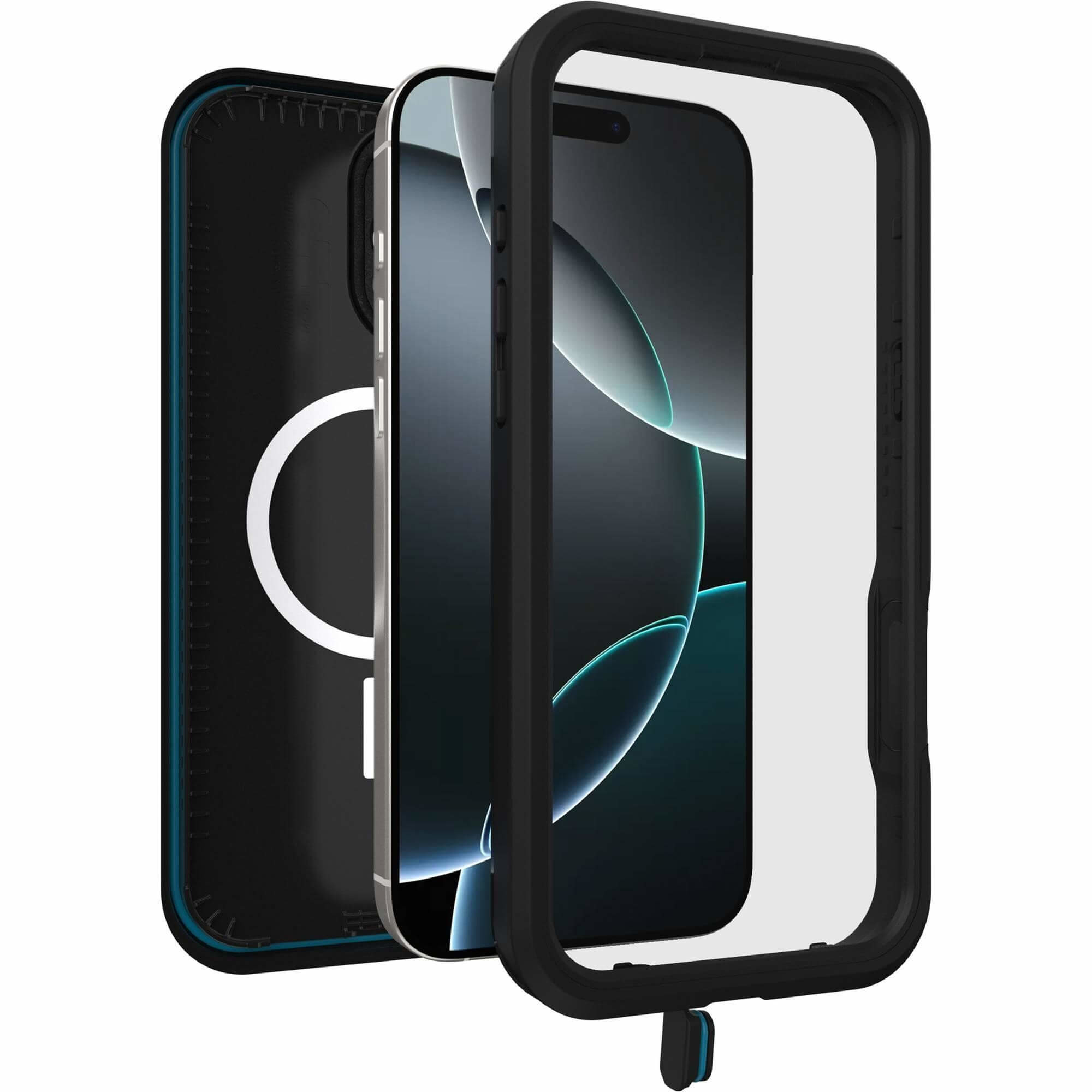 Fre iPhone 16 Pro Outdoor Case Hülle mit MagSafe   Display Schutzglas (77-96151) - Schwarz