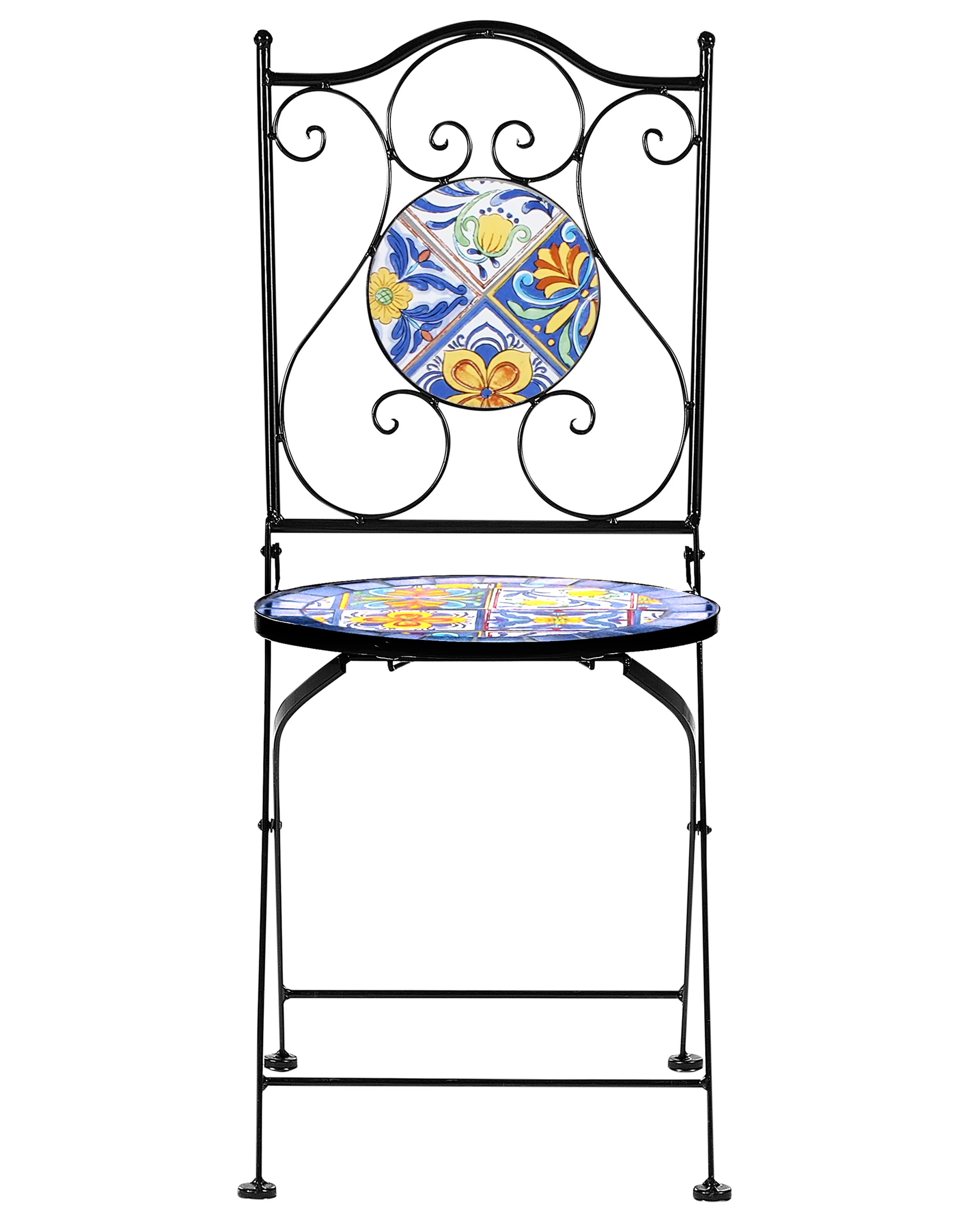 Set van 2 tuinstoelen CORIANO inklapbaar Metaal Zwart