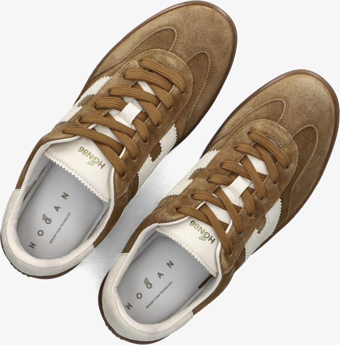 bruine hogan lage sneakers cool allacciato h