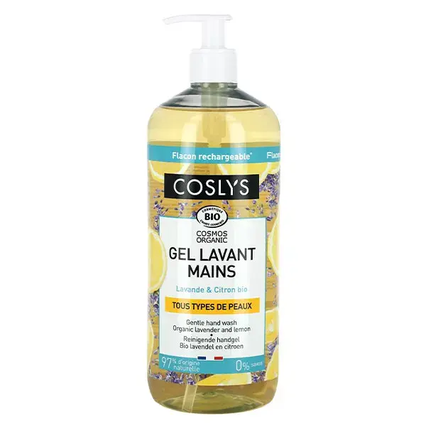 Gel de Sabonete Líquido para Mãos Coslys Orgânico Lavanda e Limão 1L
