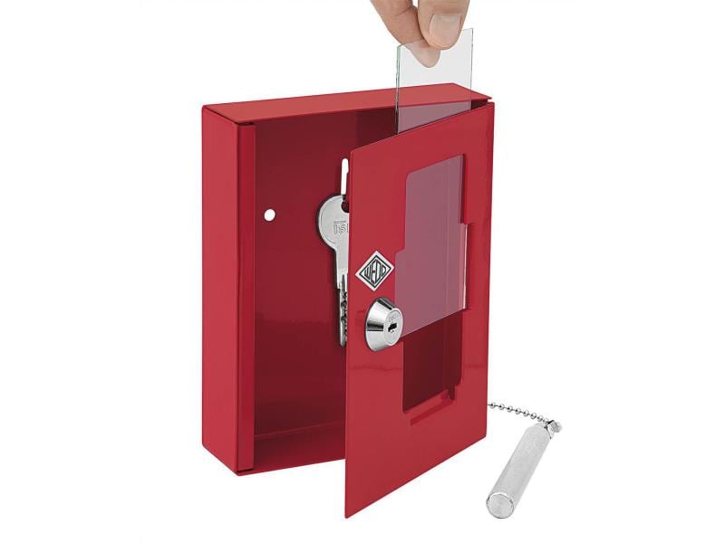 WEDO Schlüsselkasten Notschlüssel, Rot Schlüsselschrank