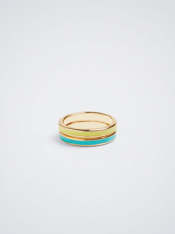 Conjunto de Anéis de Esmalte - Multicor
