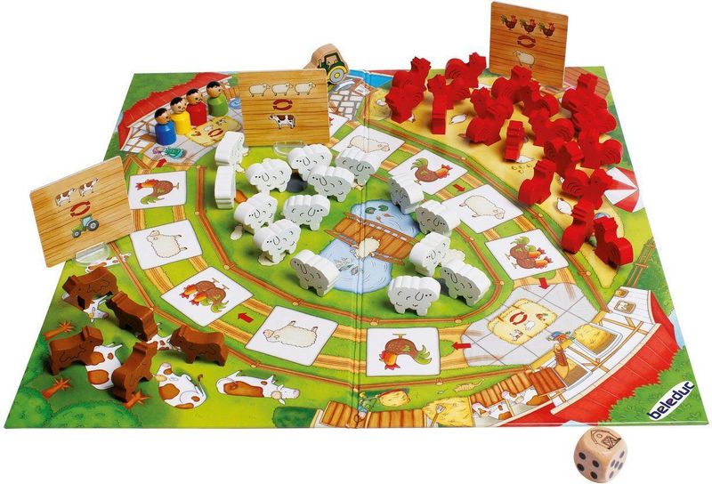 Beleduc Happy Farm - Bordspel voor kinderen vanaf 3 jaar - Speelduur 15-20 minuten - 2-4 spelers