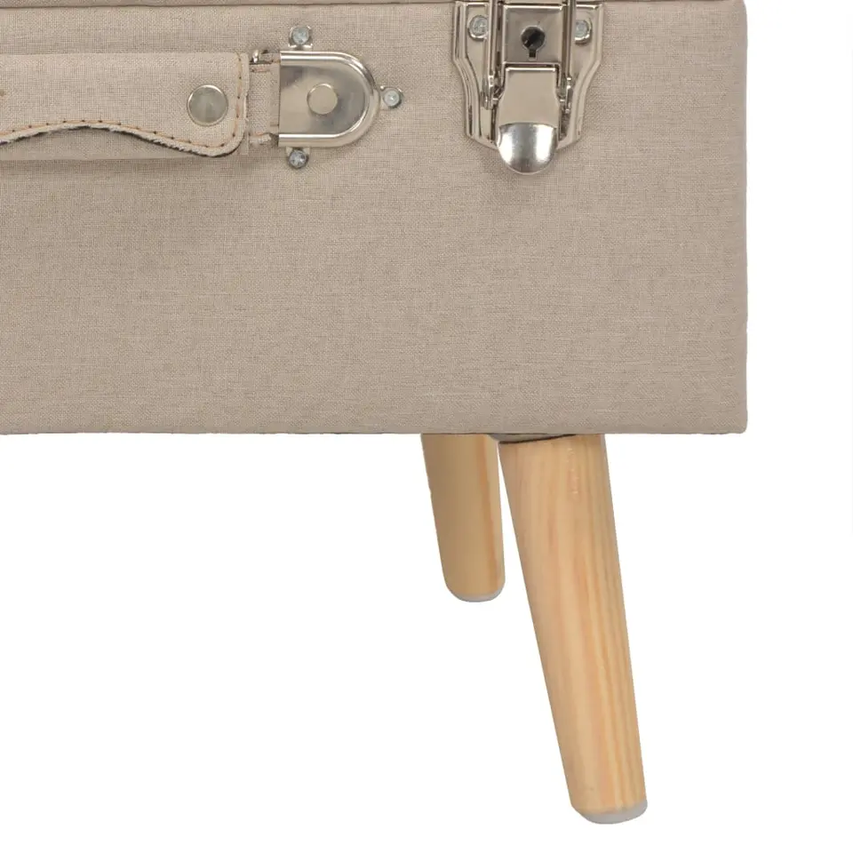 vidaXL - Kruk - Beige - Stof