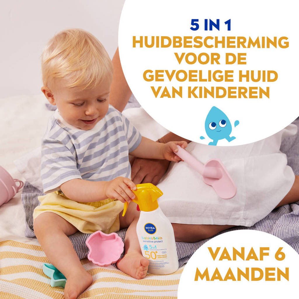 Fijne zonnebrandKids Protect & Sensitive zonnebrand spray - SPF50+ - 270 ml