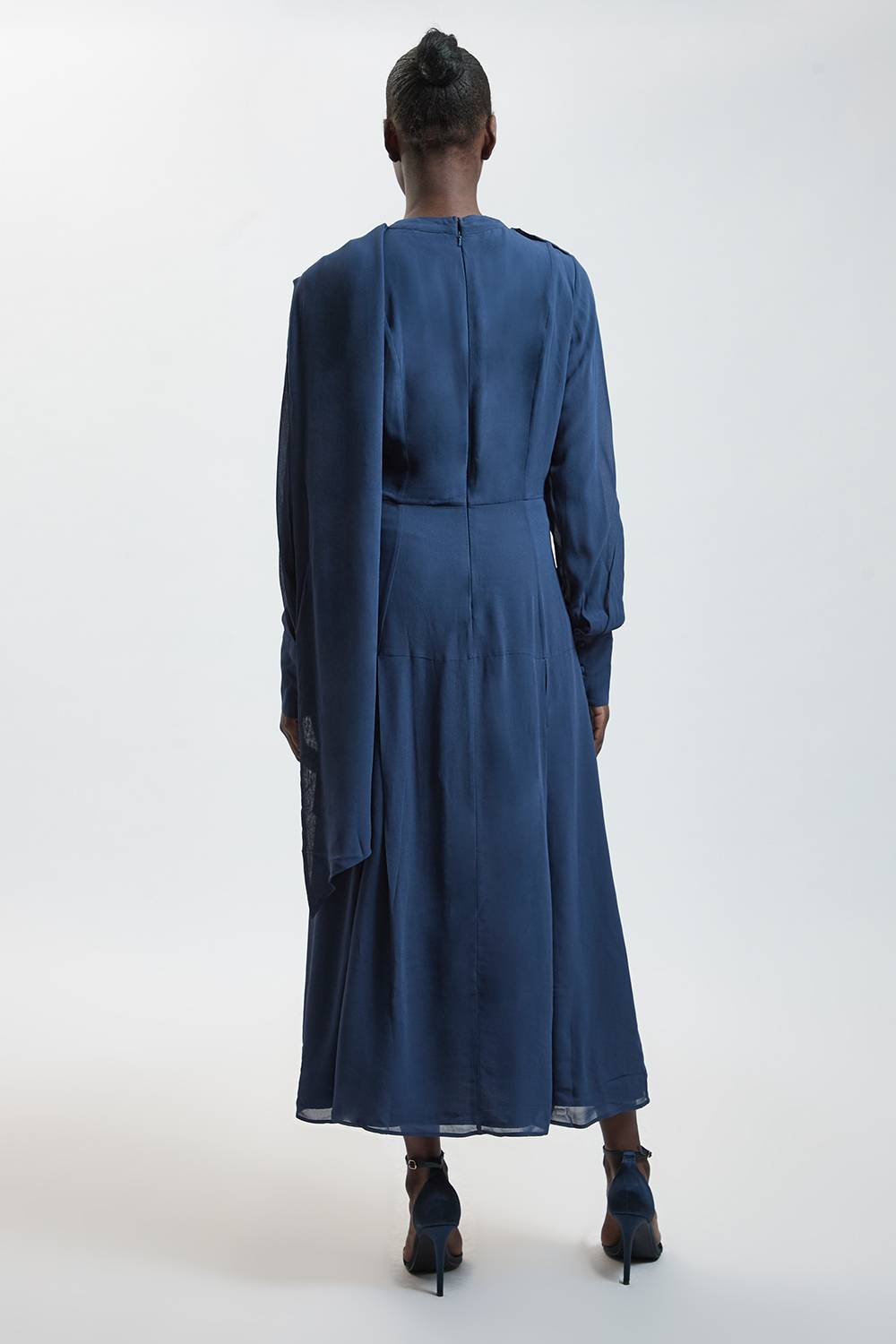 KarenMillen Robe Midi Tissée En Viscose Avec Détail Foulard