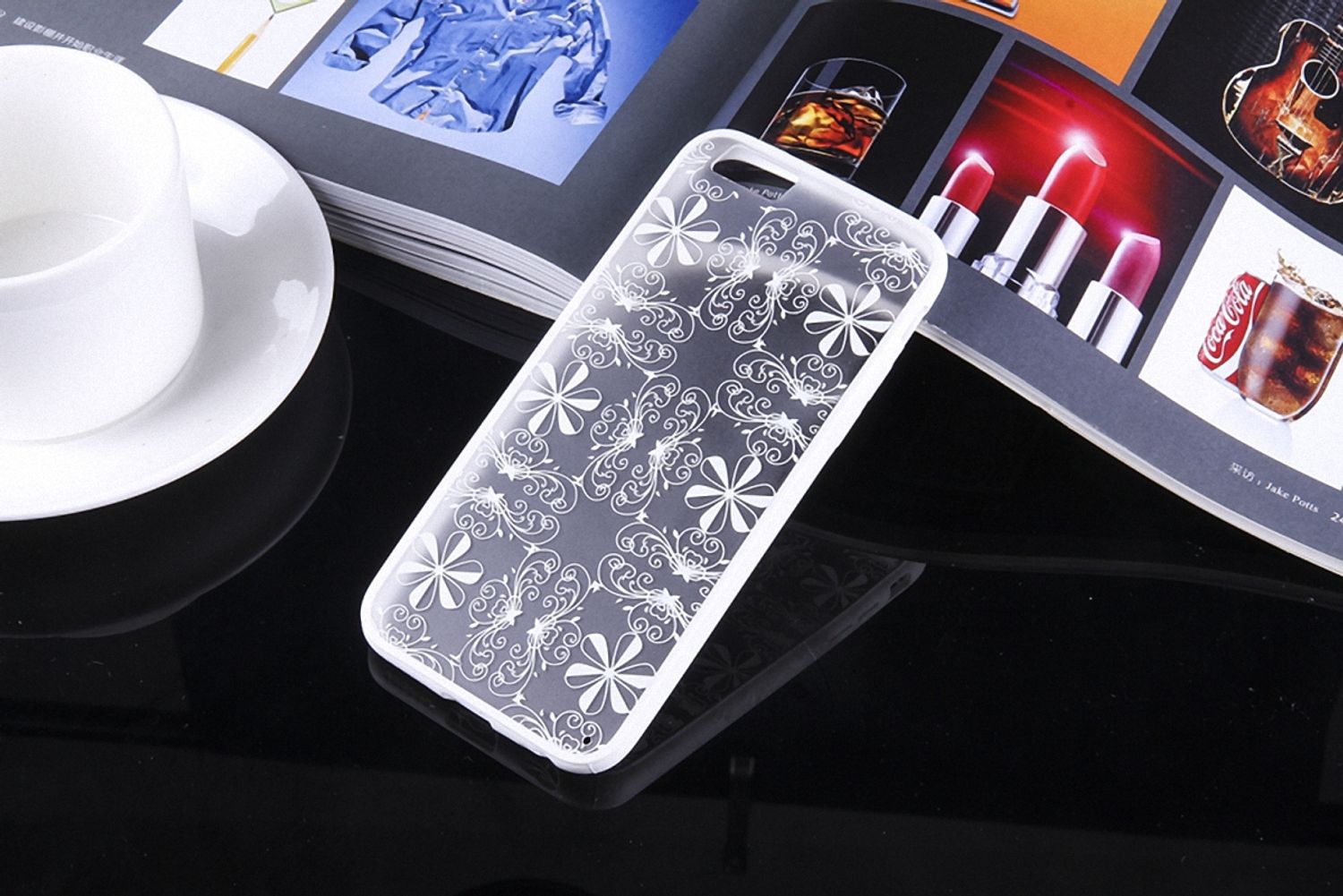 Apple iPhone 6 / 6s Handy Hülle Mandala Case Schutzhülle Motiv Ornamente Weiß