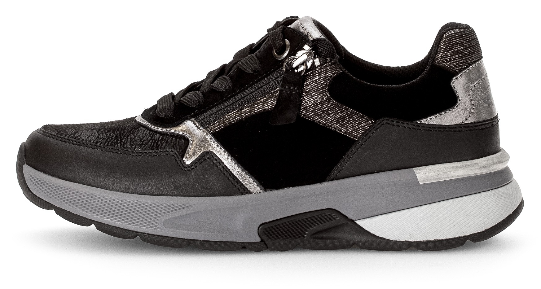 Gabor Rollingsoft Keilsneaker  , Keilabsatz, Freizeitschuh, Halbschuh, Schnürschuh,  Kontrastbesätze