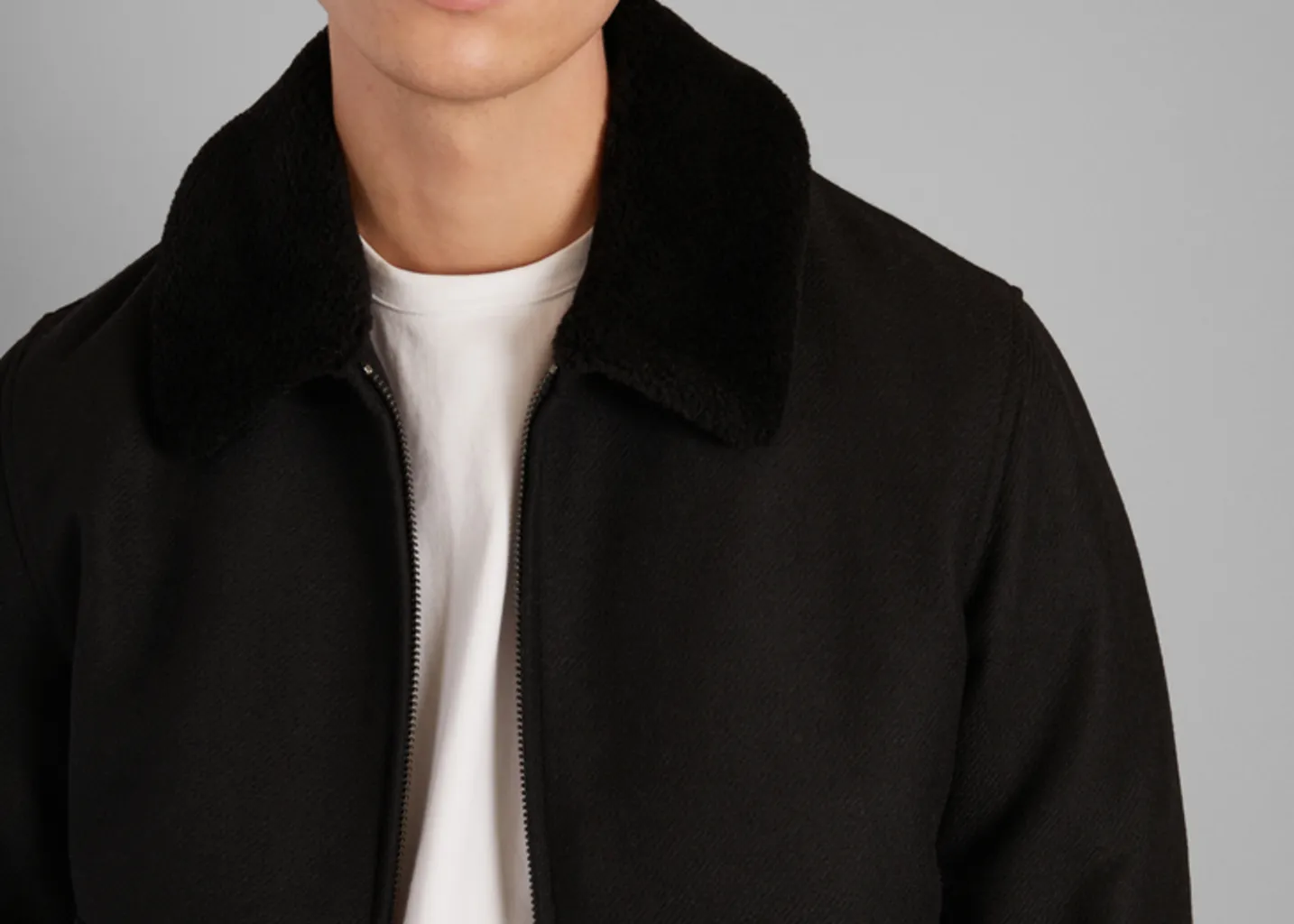 Blouson col effet mouton noir L'Exception Paris