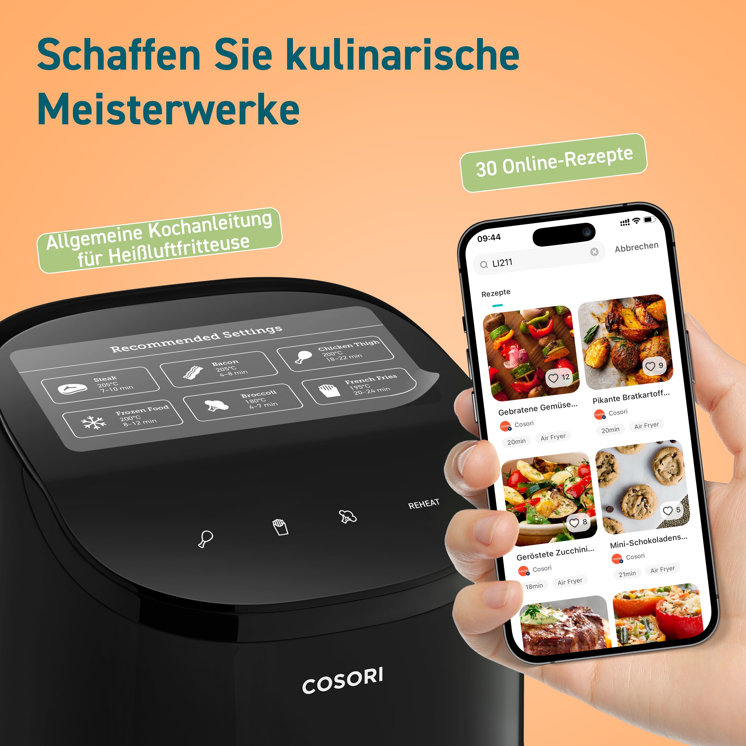 COSORI 2-Liter Mini Heißluftfritteuse