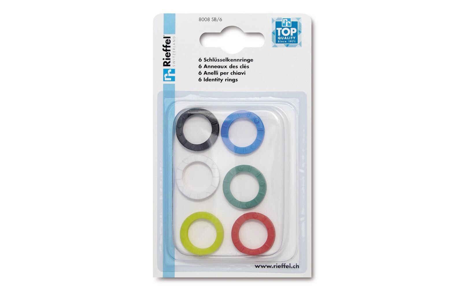 Schlüsselring 25 mm, 6 Stück, MehrfarbigRinge für Schlüssel