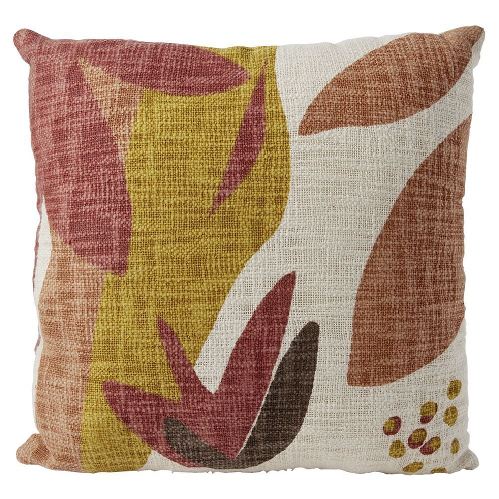 Coussin déco art floral 45x45cm orange