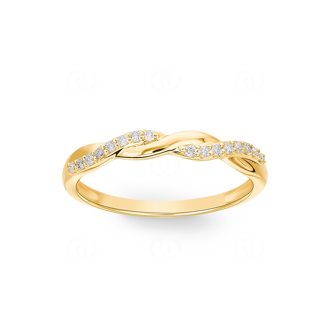 0.10 Karat Diamantring 750/18 K Gelbgold