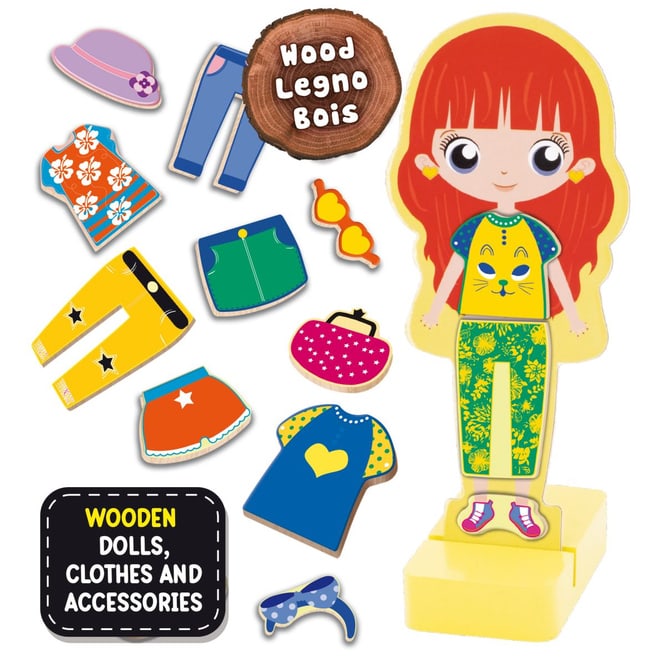 Montessori - Magnetic Fashion Doll - Magnetische Anziehpuppe aus Holz