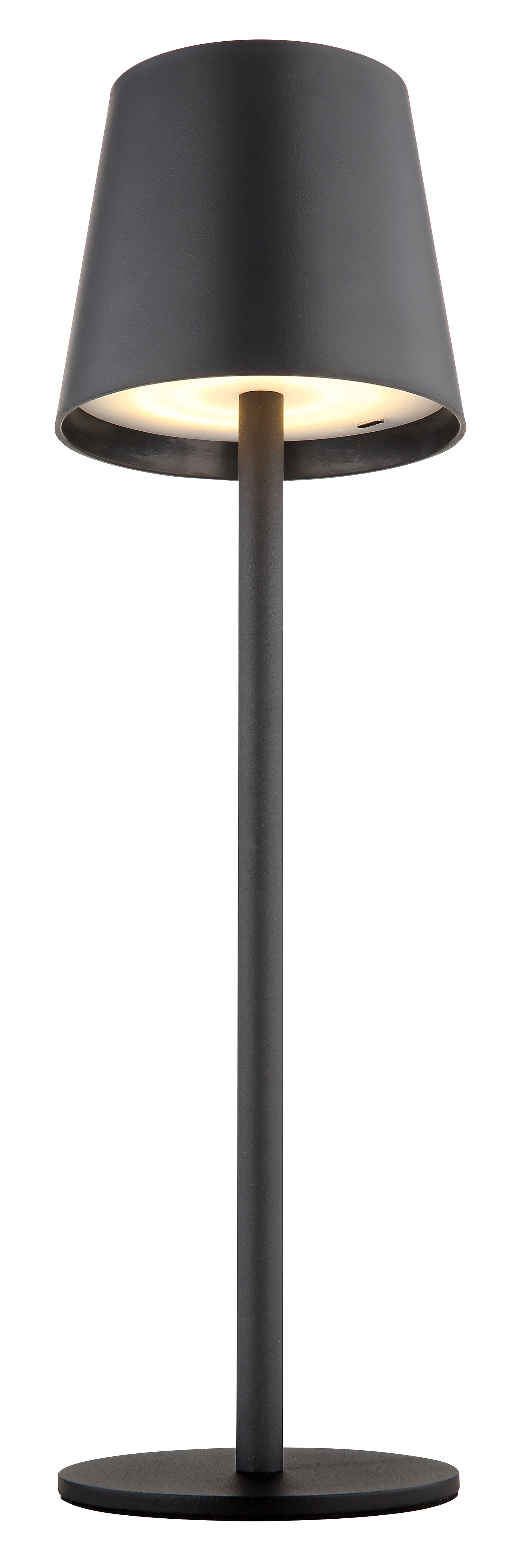 GLOBO Akku LED Tischlampe Vannie 2-teilig schwarz 10,6x10,6 cm H36cm
