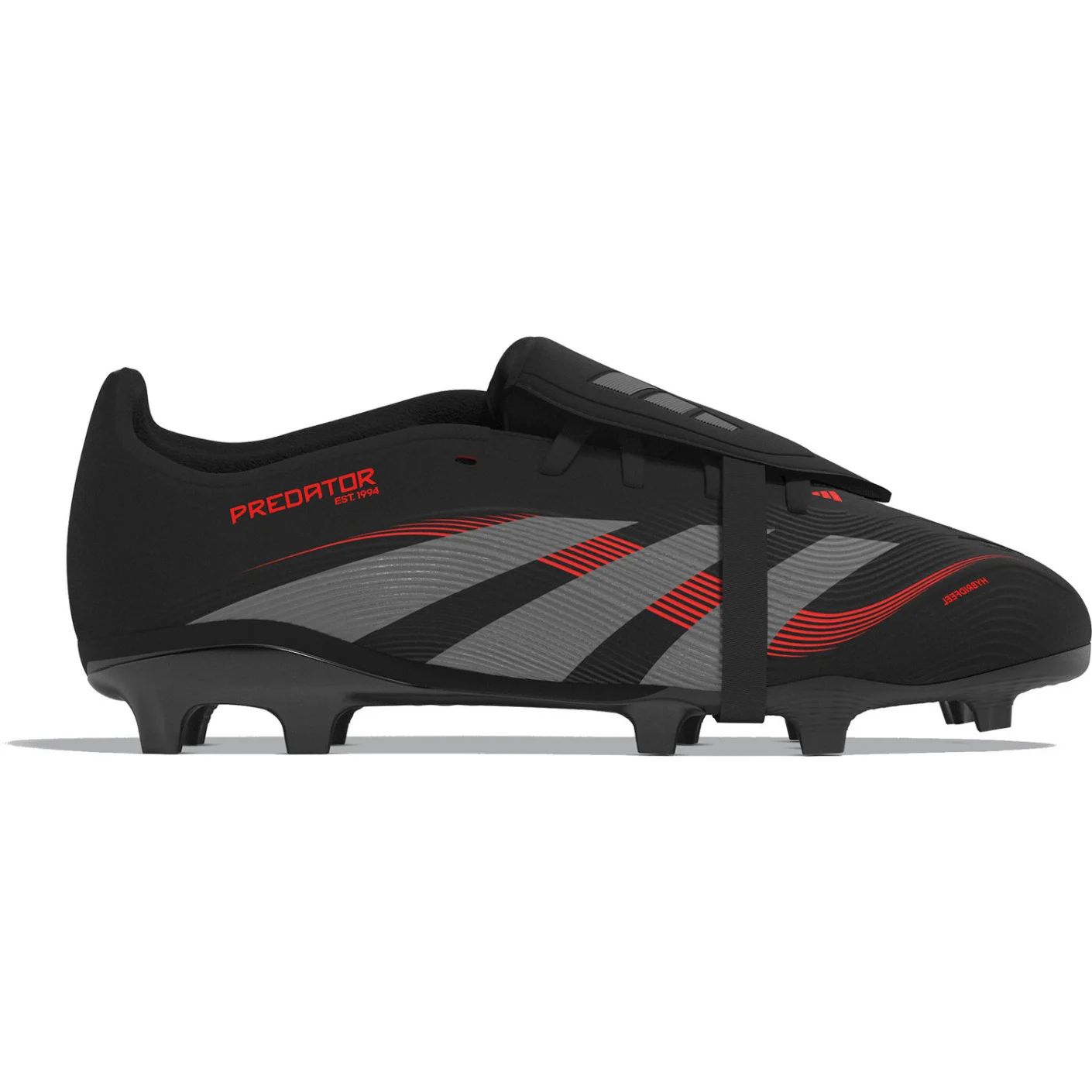 Adidas Predator League FT Gras Voetbalschoenen (FG) Kids Zwart Grijs Rood