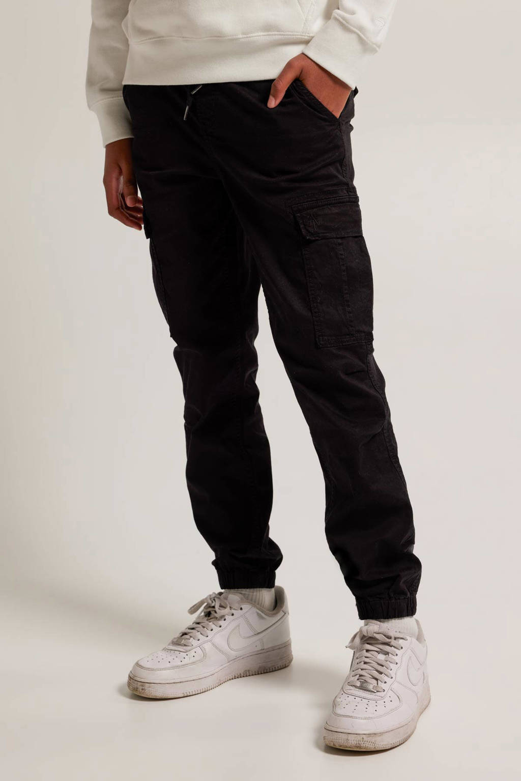 America Today slim fit cargobroek Pharrel JR zwart